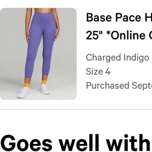Lululemon BACE PACE 25” leggings
